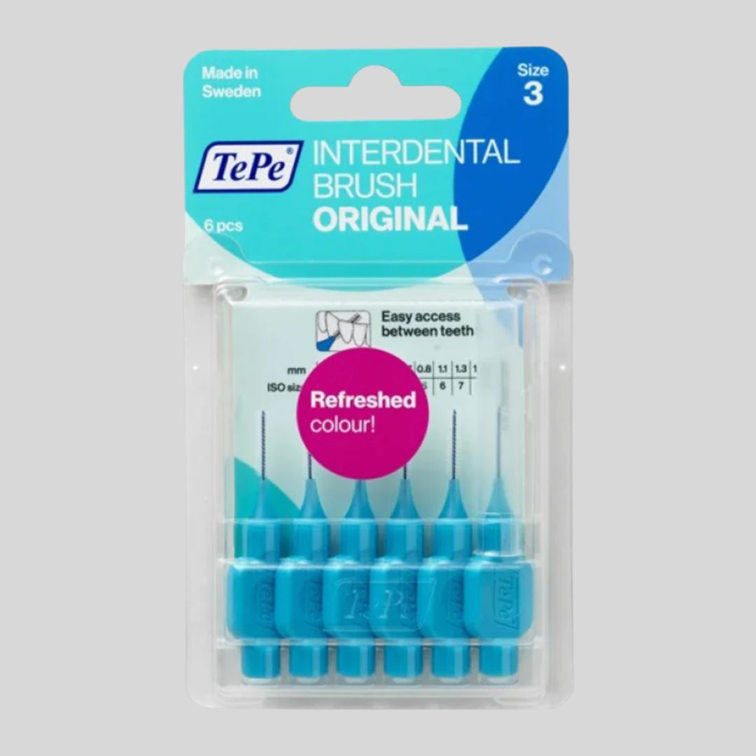 Межзубные ёршики TePe Interdental Brush Original, размер 3 (0,6МM), 6 шт голубые