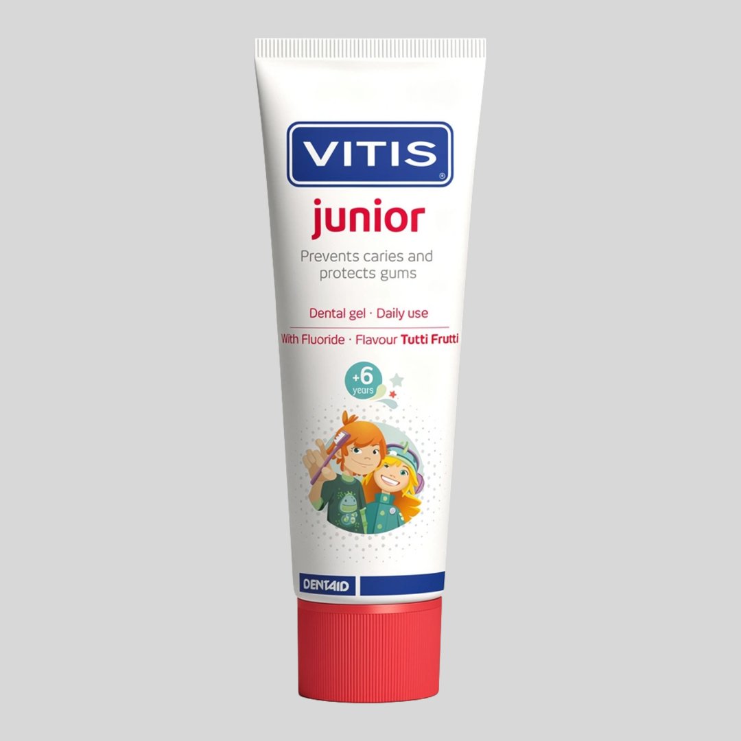 Детская зубная паста-гель Vitis Junior со вкусом тутти-фрутти (от 6 лет ), 75 мл