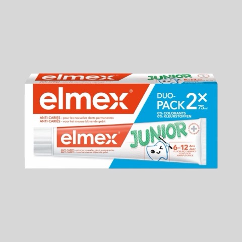 Зубная паста Elmex Junior от 6-12 лет двойная упаковка, 2*75 мл