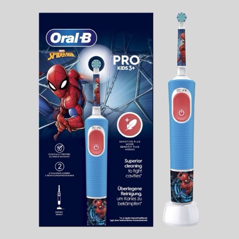 Детская электрощётка Oral-B Vitality Pro Kids 3+ человек паук