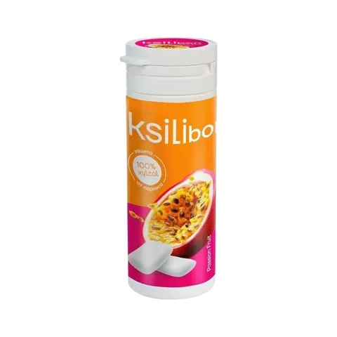 Жевательная резинка KsiliBon с ксилитом со вкусом маракуйи, 30 штук