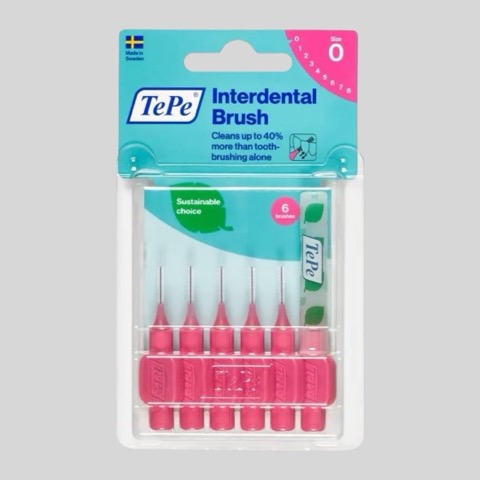 Межзубные ёршики TePe Interdental Brush Original, размер О (0,4 Mm), 6 шт